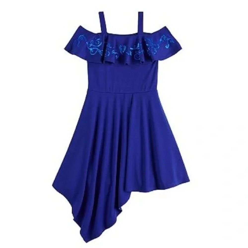 Disney's D-Signed Descendants Girls Cold-Shoulder Asymmetrical Dress Size Large